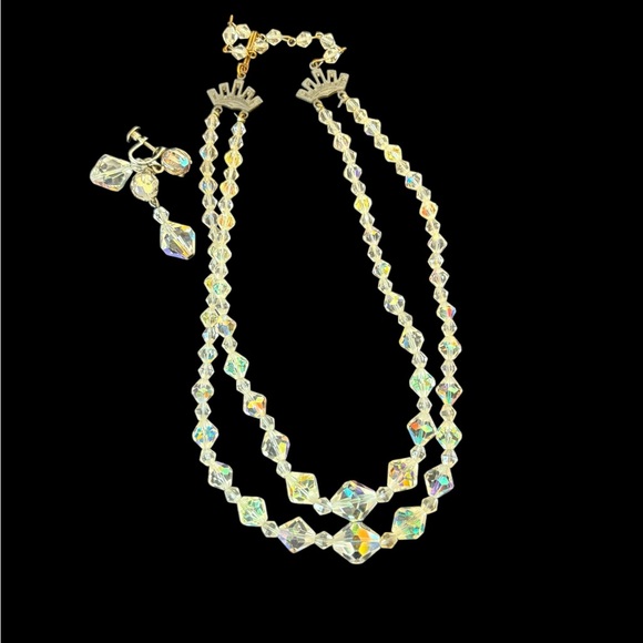 Vintage Aurora Borealis Necklace and Earrings - Picture 3 of 8